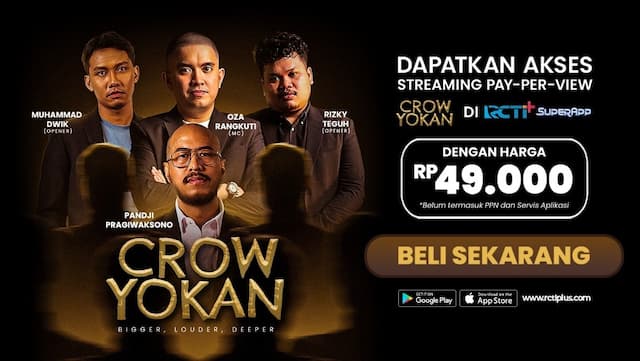 Crowyokan by Pandji Pragiwaksono Kini Bisa Ditonton Lewat Live Streaming di RCTI+ Crowyokan by Pandji Pragiwaksono Kini Bisa Ditonton Lewat Live Streaming di RCTI+