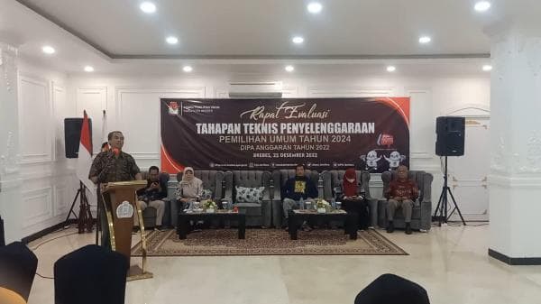 KPU Brebes Evaluasi Tahapan Teknis Pemilu 2024, 1 Parpol tak Lolos Seleksi