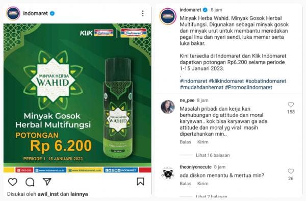 Netizen Serbu Akun IG Indomaret, Buntut Kasus Skandal Perselingkuhan Menantu dan Ibu Mertua Netizen Serbu Akun IG Indomaret, Buntut Kasus Skandal Perselingkuhan Menantu dan Ibu Mertua