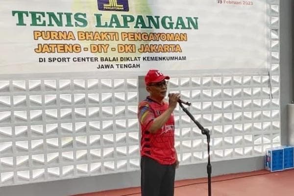 Kemenkumham Jateng Gelar Friendly Game Tenis Sekaligus Temu Kangen Purna Bakti Pengayoman