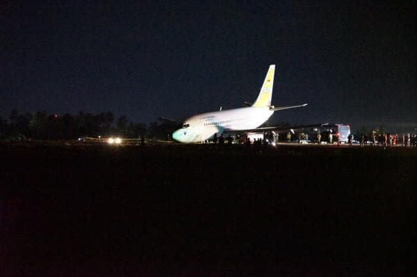 Breaking News Pesawat Boeing 737 Skadron Udara 5 TNI AU Tergelincir di Bandara Mozes Kilangin Timika