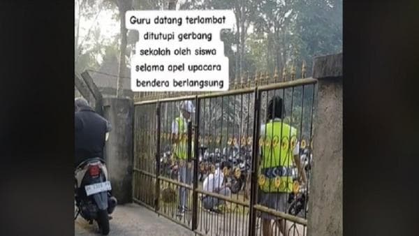 Video Guru Terlambat Datang Sekolah Murid Tutup Gerbang Viral di Media Sosial Video Guru Terlambat Datang Sekolah Murid Tutup Gerbang Viral di Media Sosial
