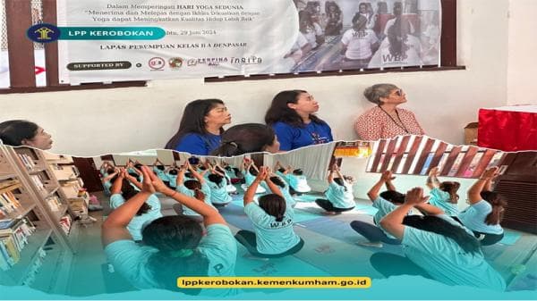 Rotary Club Bali Bersinar Bawa Semangat Kedamaian Hari Yoga Internasional ke LP Perempuan Kerobokan