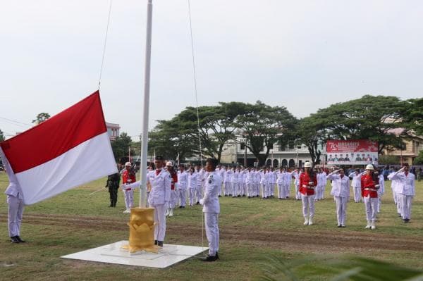 Detik-detik Pengibaran Bendera Merah Putih saat Upacara HUT ke-79 RI di Pidie Jaya