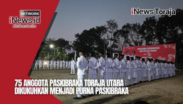 Bupati Toraja Utara Kukuhkan 75 Anggota Purna Paskibraka 2024