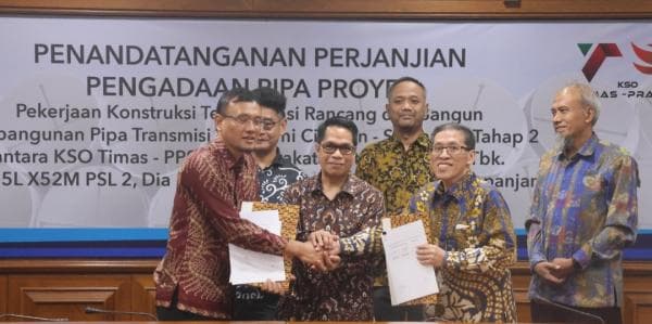 Krakatau Steel & KSO TIMAS Jalin Kerja Sama Proyek Pembangunan Pipa Transmisi Gas Bumi Cisem Tahap 2