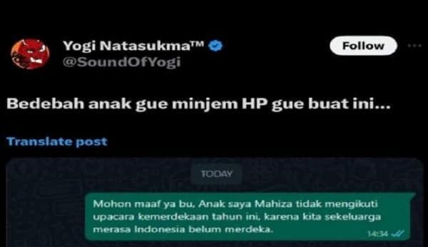 Viral, Seorang Anak Mengambil HP Ayahnya untuk Minta Izin ke Gurunya Tidak Mengikuti Upacara