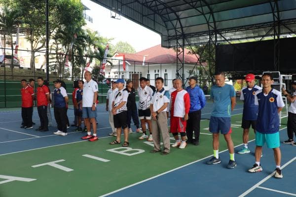 Polda Banten Gelar Kejuaraan Tenis Friendly Dalam Rangka Memeriahkan HUT RI Ke-79