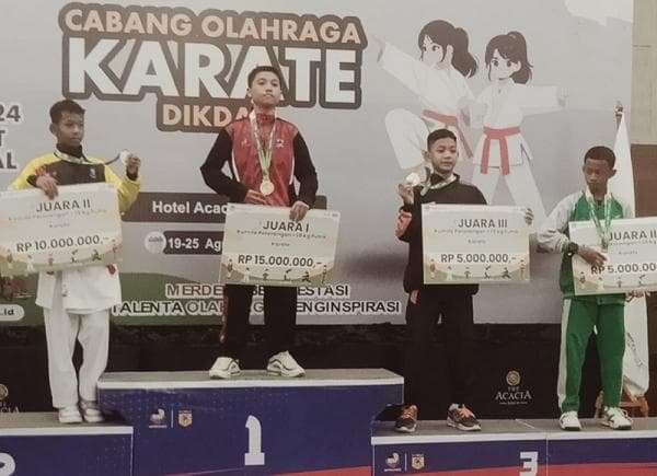 Keren, Jose Alvin Sebastian Karateka Grobogan Juara Pertama O2SN Tingkat Nasional