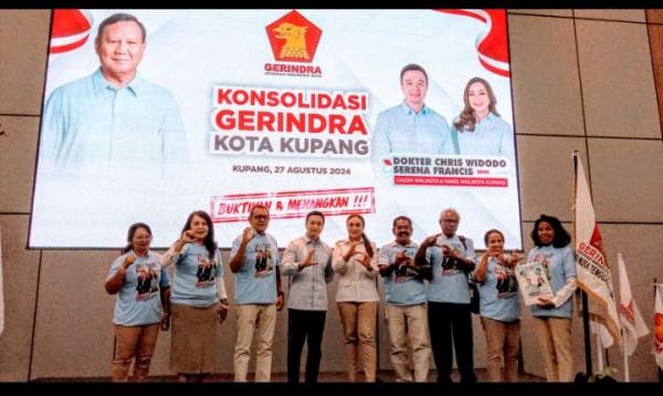 Konsolidasi Gerindra Kota Kupang Jelang Pendaftaran Cris Widodo dan Serena Francis