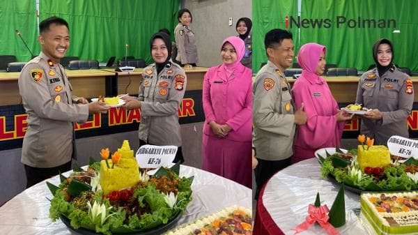 Syukuran Hari Jadi Polwan ke-76: Pemotongan Tumpeng dan Semangat Kesetaraan Gender di Polres Polman