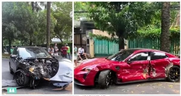 Viral, Mobil Sport Porsche Ringsek Tertabrak Honda HR-V hingga Terpental Cukup Jauh 