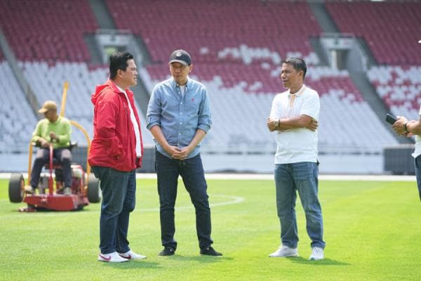 Siap Jamu Australia di GBK, Erick Thohir Nilai Secara Keseluruhan Stadion Dalam Kondisi Baik