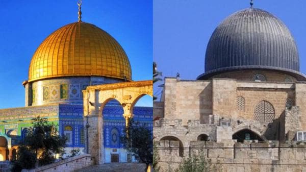 Perhatikan Foto Ini, Masjid Al Aqsa Warna Kuning Emas Atau Biru? 