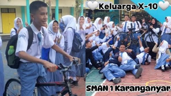 Keren Banget, Anak SMAN 1 Karanganyar Kelas X-10 Belikan Sepeda untuk Teman yang Selalu Jalan Kaki