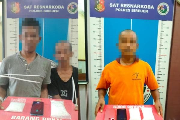 Polres Bireuen Tangkap Pengedar Narkoba, Sita 951,55 Gram Sabu