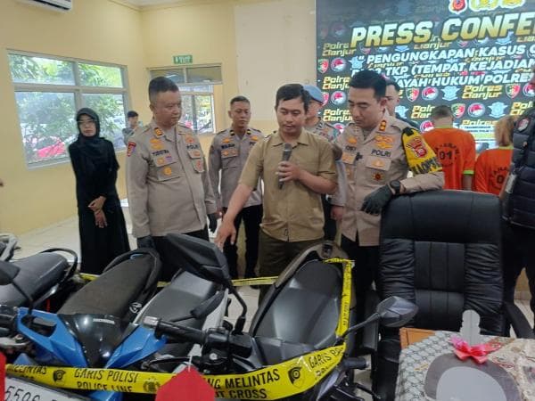 Polres Cianjur Kembalikan Motor Hasil Curian, Pemilik Tunjukan Berkas Bawa Pulang Gratis