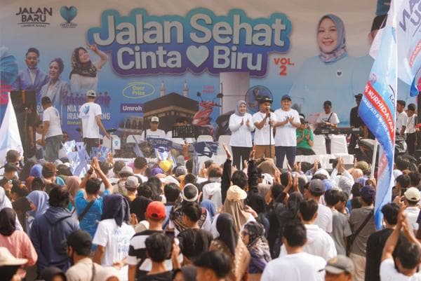 Puluhan Ribuan dan Relawan Tumpah Ruah di Jalan Sehat Cinta Biru, DAFA Ajak Berpolitik Santun