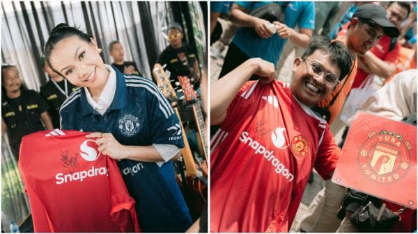 Viral, Penuhi Permintaan Fans, Penyanyi Yura Yunita Manggung Pakai Jersey MU bikin Heboh