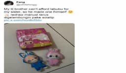 Viral, Adik buat Boneka Labubu Sendiri untuk Kakak karena Tak Punya Uang bikin Haru!