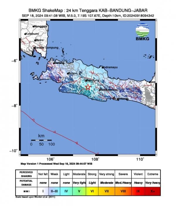 Gempa Magnitudo 5 Guncang Garut Tidak Berpotensi Tsunami