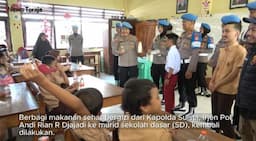 Kapolda Sulsel Berbagi Makanan Sehat Bergizi dan Susu gratis kepada Siswa Sekolah Dasar