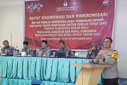 Kapolres Rohul Bersama KPU dan Bawaslu Gelar Rakordnis DPT