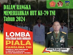 Sambut HUT TNI ke 79, Kodim 0423 Bengkulu Utara Gelar Lomba PBB Tingkat Pelajar