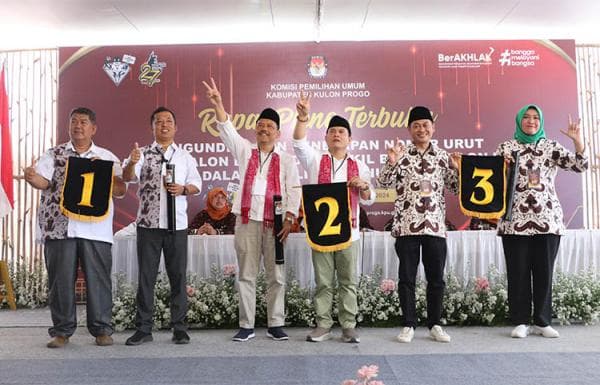 KPU Kulonprogo Undi Nomor Paslon Bupati-Wabup, Ini Hasilnya