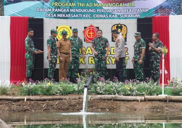 Dukung Ketahanan Air, KSAD Bersama Pangkostrad Resmikan Program Pipanisasi Dam Parit Mekarsakti