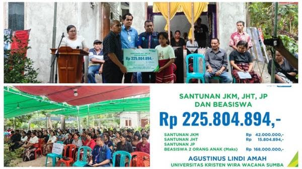 Keluarga Karyawan Universitas Pertama di Sumba ini Daapt Santunan Rp225 juta