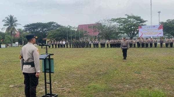 Tunjukkan Kesiapan Pengamanan Tahapan Kampanye, Polres Siak Laksanakan Apel Gelar Pasukan