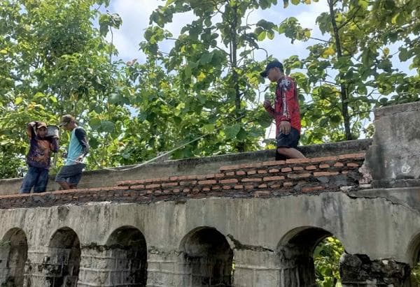 DPUPR Grobogan Perbaiki Water Burg, Talang Air Peninggalan Belanda di Wirosari Yang Jebol