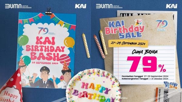 Promo Tiket KAI Birthday Bash, Cek Kereta Api Keberangkatan dari Daop 6