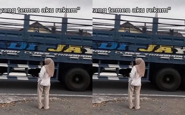 Viral! Sopir Truk Rindu Anak, Kirim Pesan Minta Putrinya ke Luar Kantor Lihat Bapaknya akan Melintas