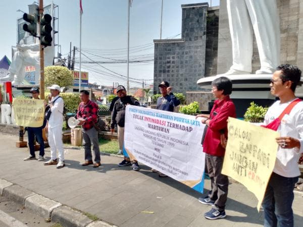 Tolak Intimidasi, Puluhan Wartawan di Purwakarta Gelar Aksi Damai