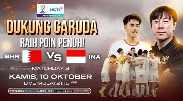 Jadwal dan Link Live Streaming Bahrain vs Timnas Indonesia di Kualifikasi Piala Dunia 2026 Malam Ini Jadwal dan Link Live Streaming Bahrain vs Timnas Indonesia di Kualifikasi Piala Dunia 2026 Malam Ini