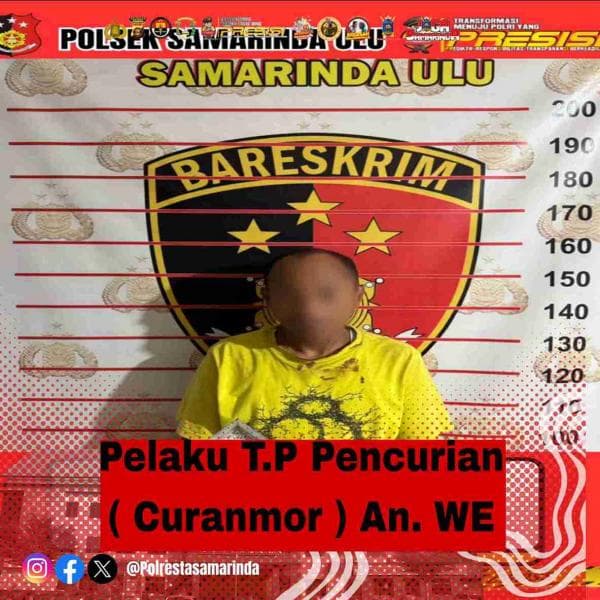 Polsek Samarinda Ulu Berhasil Ungkap Kasus Pencurian Sepeda Motor Saat Korban Sedang Mandi