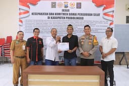 Buntut Bendera Hilang, Dua Perguruan Silat di Probolinggo Sepakati Ikrar Damai di Polres Probolinggo