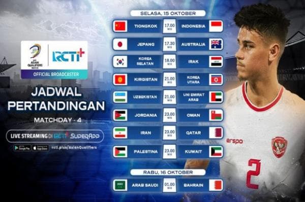 Jangan Lewatkan Live di RCTI Kualifikasi Piala Dunia 2026 Timnas Indonesia vs China