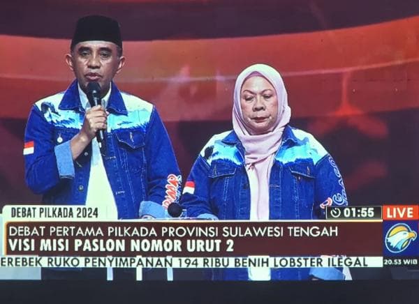 Anwar-Reny Usung Program BERANI untuk Solusi Nyata Sulawesi Tengah dalam Debat Perdana