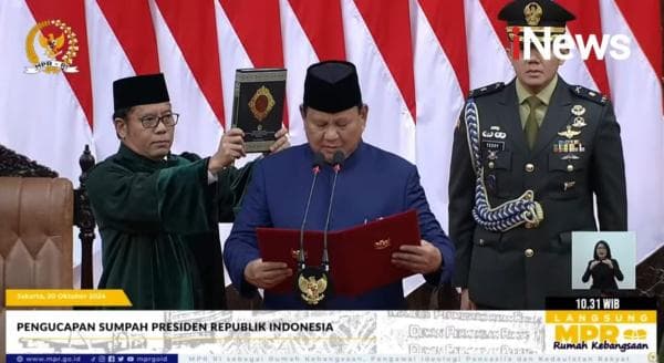 Momen Prabowo-Gibran Resmi Dilantik Jadi Presiden dan Wapres RI 2024-2029