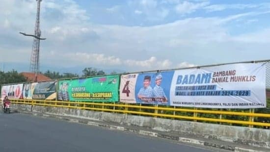 Difasilitasi KPU, GMNI Kota Banjar Temukan Pelanggaran Pemasangan Spanduk Paslon di Pilkada 2024