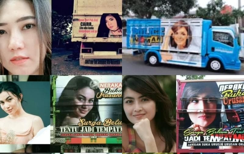 7 Artis Cantik Wajahnya Menghiasi Truk Idola Sopir Angkutan, Dibubuhi Kata-Kata Lucu hingga Bikin Ketawa