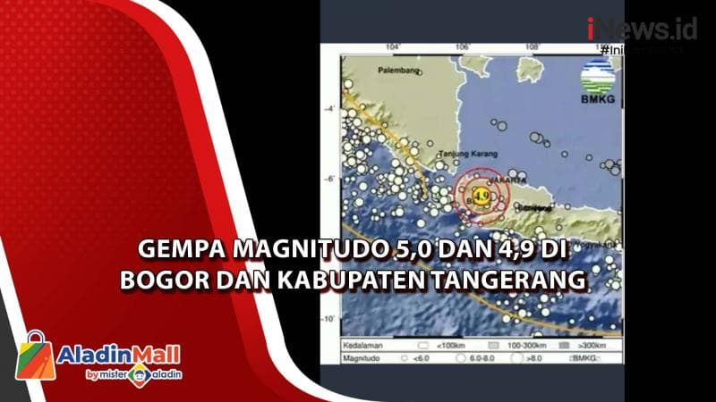 Pagi Ini, Gempa Magnitudo 5,0 dan 4,9 Landa Bogor dan Kabupaten Tangerang