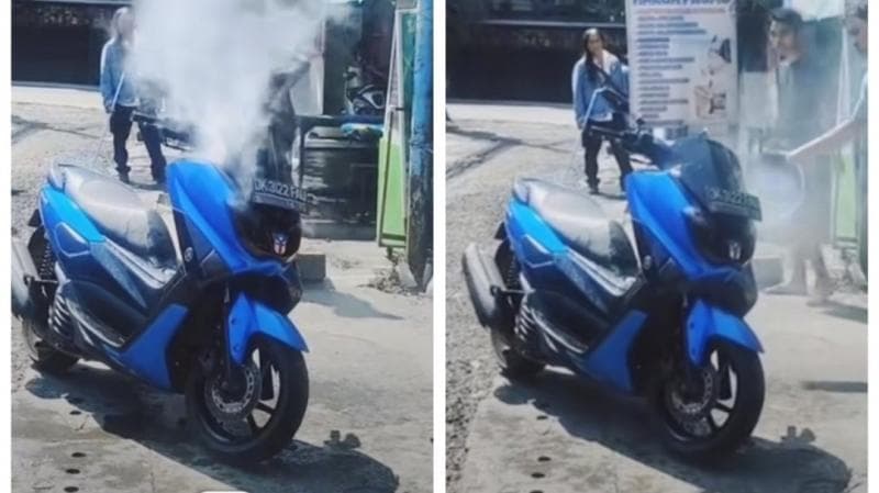 Viral Motor Yamaha Nmax Terbakar saat Cuaca Panas, Asap Mengepul dari Dasbor Viral Motor Yamaha Nmax Terbakar saat Cuaca Panas, Asap Mengepul dari Dasbor