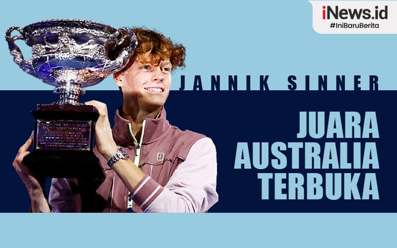 Infografis Jannik Sinner Juara Australia Terbuka 2024