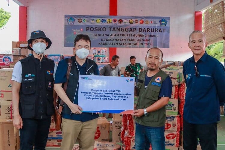 Tanggap Bencana, BRI Peduli Bantu Warga Terdampak Erupsi Gunung Ruang