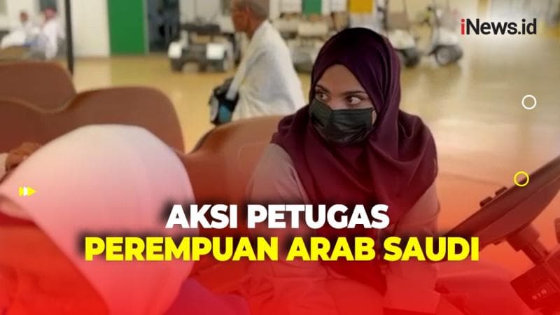 Aksi Petugas Perempuan Sambut Jemaah Haji di Arab Saudi
