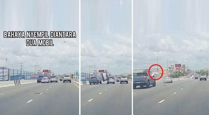 Viral Mobil Jatuh ke Bawah Jalan Tol akibat Memaksa Nyalip di Celah 2 Mobil Viral Mobil Jatuh ke Bawah Jalan Tol akibat Memaksa Nyalip di Celah 2 Mobil